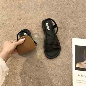 2026 New Arrival Women Flat Breathable Sandals <b>Soft</b> Girl Student Fairy Roman Style Summer Vacation Beach <b>Shoes</b> - Product Image 2
