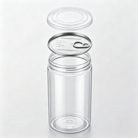Pot en plastique PET transparent de haute qualité de 850 ml avec couvercle facile à ouvrir pour bonbons, sucre, collations, chewing-gum, crème cosmétique et plus encore