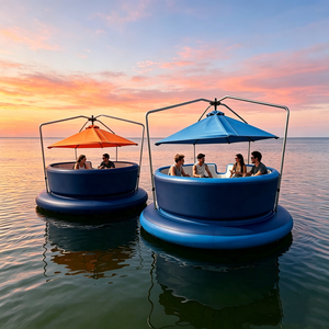 Bateau Donut Électrique Stable Direct Usine, Bateau BBQ Donut, Taille et Couleur Personnalisables pour Parcs Aquatiques et Attractions Touristiques - Product Image 1