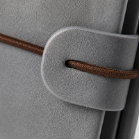 Organiseur de voyage A4 en cuir PU avec logo personnalisé, pages lignées, poches et reliure cousue