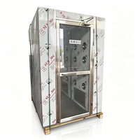 Cabine de douche d'air manuelle en acier inoxydable 304 antirouille pour une personne, dépoussiéreur de salle blanche