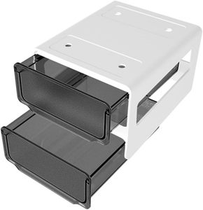 Under Desk Storage <b>Plastic</b> Double Layer Transparent Self-Adhesive Table Drawer Organizer With <b>Sliding</b> - Product Image 1