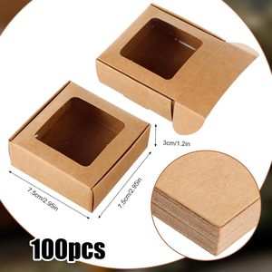 Boîtes d'emballage pour savon avec fenêtre, mini-boîtes cadeaux en papier rectangulaires pour savon <span class=keywords><strong>fait</strong></span> <span class=keywords><strong>maison</strong></span>, biscuits et bonbons - Product Image 2