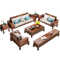 Neues chinesisches Wohnzimmer-Sofa-Set aus Massivholz mit geschnitztem Ananasholz, hochwertige Massivholzmöbel für Villa-Wohnzimmer