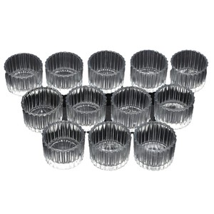 Piccolo Portacandele Vintage in Stile Bourgeoisie, Vetro Trasparente a Strisce Verticali, Ecologico, per Aromaterapia, Stile Retrò Natalizio - Product Image 5