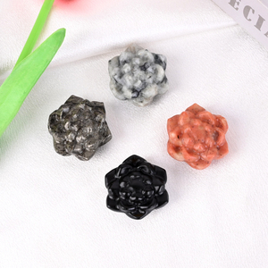 Nueva Llegada de Flores de Loto Miniatura Talladas a Mano con Piedras Preciosas Naturales Mixtas para Joyería y Decoración del Hogar - Product Image 2