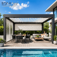 Pérgola Motorizada de Alta Resistencia con Persianas de Aluminio Extruido y Revestimiento Resistente a los Rayos UV para Patio Comercial