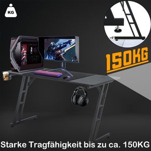 <span class=keywords><strong>Bureau</strong></span> de jeu moderne en panneaux de particules avec éclairage LED, support pour casque, porte-gobelet et grand tapis de souris – Prix abordable - Product Image 5