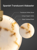 Lampe suspendue en cristal transparent en laiton doré à hauteur réglable, éclairage à 360°, installation facile pour une utilisation luxueuse au chevet du lit ou sur une table à manger