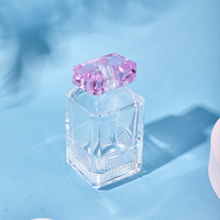 Flacon de parfum en verre transparent carré de luxe à vaporiser, avec bouchon magnétique en alliage, vente chaude