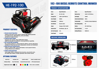 Tondeuse à gazon zéro-turn sur chenilles 4x4 télécommandée diesel pour usage commercial