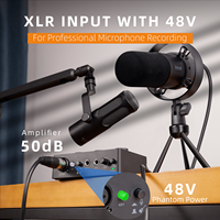 Kit Tout-en-Un Professionnel Fifine de Haute Qualité pour Studio d'Enregistrement Avec Micro Dynamique, Interface Audio et Alimentation Fantôme 48V pour Podcast