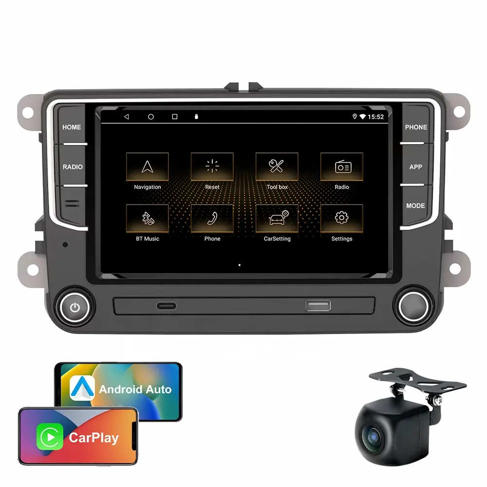 Jmance 7 pollici Touch Screen per VW Ram 2GB Rom 32/64GB BT Wifi FM AM RDS Radio Android Auto Carplay 2 Din lettore DVD Auto