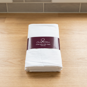 Essuie-tout de cuisine Premium en coton 100% tissé, séchage rapide, blanc uni, forme rectangulaire, lavable en machine - Product Image 1