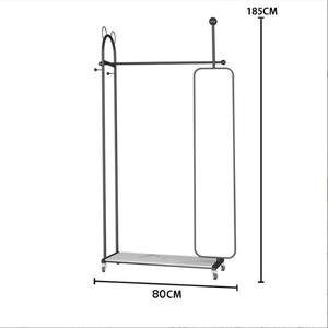 Espejo de tocador giratorio de longitud completa de lujo ligero, Perchero de Metal multifuncional, almacenamiento de habitación independiente, ropa de dormitorio - Product Image 6