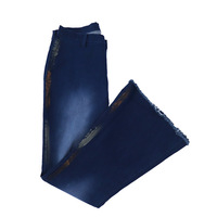 Ensembles de vêtements pour femmes en denim américain/africain. Bas de cloche en coton élastique à la mode. numérique dessiné à la main
