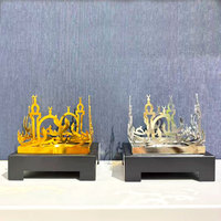 Nouveau brûleur d'encens en métal arabe pour le Ramadan, Bakhoor, salutations festives, brûleur d'encens musulman pour mosquée