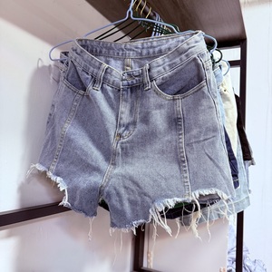 กางเกงขาสั้นผ้ายีนส์เอวต่ำสำหรับผู้หญิงกางเกงขาสั้นผ้าเดนิมสไตล์วินเทจ - Product Image 4