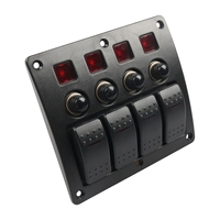 Panel de Interruptores LED Rojos de 4 Posiciones Precableado con Protección Contra Sobrecarga para Embarcaciones, RV y ATV, Precio de Fábrica
