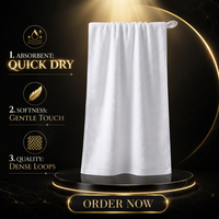 Toalla de Baño de Algodón con Logotipo Bordado Personalizado, Toalla Blanca Absorbente para Hotel, Spa y Baño