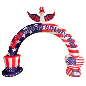 Arc gonflable du jour de l'indépendance patriotique de 2.4m de haut Aigle à tête blanche volant et arche du drapeau américain LED Blow Up - Product Image 2