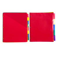 Separadores de pestañas de archivo de índice de papel en blanco transparente de plástico personalizado, divisor de página de índice de libro de notas con bolsillos para carpeta de anillas