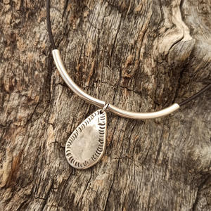 Handwoven Brass Unique Drop <b>Pendant</b> <b>Necklace</b>-Boho Chic Adjustable Link Chain | Trendy Gift for Women - Product Image 2