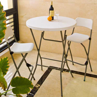 Table de bar à café moderne blanche en plastique durable, pliable et empilable, portable pour banquets, repas, mariages, événements extérieurs, usines et espaces de vie