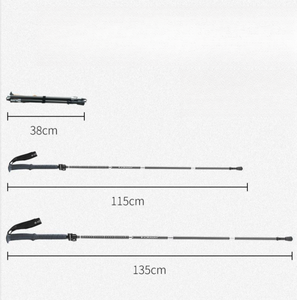 Bâton d'escalade et <span class=keywords><strong>de</strong></span> <span class=keywords><strong>ski</strong></span> en carbone le plus populaire Bâton d'escalade rétractable en fibre <span class=keywords><strong>de</strong></span> carbone pliable - Product Image 3