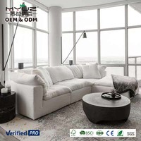 Sofá Seccional Modular MYUZ OEM para Sala de Estar, Muebles Franceses, Asientos Profundos, Estilo Nórdico Moderno, Blanco, Conjuntos de Sofás Modulares