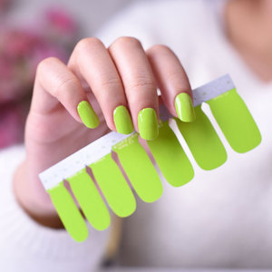Pegatinas para <span class=keywords><strong>Uñas</strong></span> <span class=keywords><strong>de</strong></span> Color <span class=keywords><strong>Verde</strong></span> <span class=keywords><strong>Lima</strong></span> <span class=keywords><strong>de</strong></span> Verano, 14 Hojas, Envolturas para <span class=keywords><strong>Uñas</strong></span> - Product Image 1