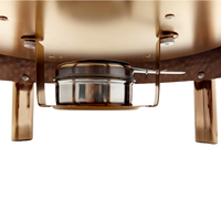 Ensemble chauffe-plats rond en acier inoxydable SUS 304 rose doré, avec pointe de marteau personnalisée Liyunda, pour banquet et restauration