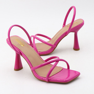 Sandali con tacco sandali da donna punta quadrata pantofola <span class=keywords><strong>sexy</strong></span> nera 2021 tacchi alti scarpe da donna - Product Image 2