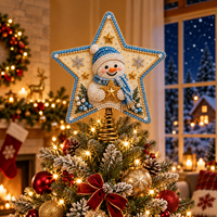 Décorations d'arbre de Noël Pafu : étoile perlée, Père Noël, renne, pain d'épices, perles, diamants, ensembles de décorations pour le sommet de l'arbre de Noël, kits de bricolage pour le sommet de l'arbre de Noël