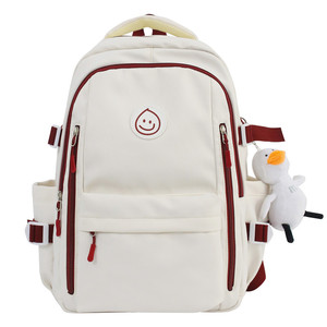 Sac à dos minimaliste de style coréen pour femmes, couleur unie, imperméable, grande capacité, sac d'étudiant, utilisation pour les voyages d'affaires - Product Image 5