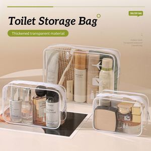 Sac de voyage transparent HANFEIZI en PVC avec grande fermeture éclair pour maquillage et accessoires - Product Image 2