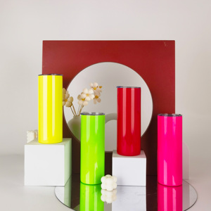 Tasses vierges de sublimation à double paroi de Noël 20oz gobelets en acier inoxydable avec paille gobelets blancs de sublimation droits - Product Image 6