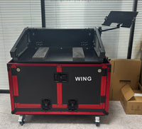 Flight case en aluminium rouge de 12 mm d'épaisseur pour Behringer WING avec roues hydrauliques, flight case pour équipement audio
