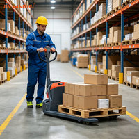 Chariot élévateur à palettes entièrement électrique JIN YANG HU, best-seller, 2T 3T, avec batterie au plomb-acide et pneus en PU pour entrepôt et chantier
