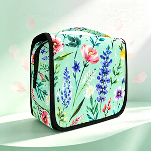 Organizador de Cosméticos Colgante Floral Personalizado, Bolsa de Aseo de Viaje de Tela Twill con 4 Bolsillos, Venta al Por Mayor - Product Image 1