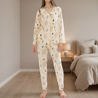 Pyjama classique à boutons pour femmes Vêtements de nuit confortables