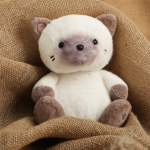 Peluche de Gato Siamés Mini, Relleno de Algodón PP, Suave y Adorable, Regalo de Cumpleaños, Compañero Reconfortante para Bebés, para Dormir y Aliviar el Estrés - Product Image 1