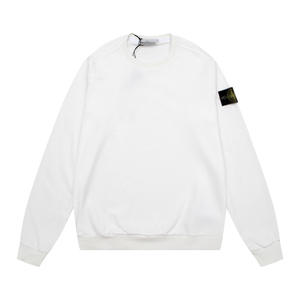 <span class=keywords><strong>Sudadera</strong></span> de manga larga de color sólido de piedra clásica con insignias de cuello transfronterizas Ajuste de gran tamaño del mismo estilo de la pareja de la isla - Product Image 4