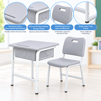 Bureau et chaise d'école de style général d'Asie du Sud-Est, hauteur réglable