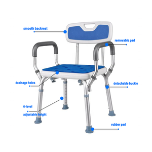 Chaise <span class=keywords><strong>de</strong></span> <span class=keywords><strong>douche</strong></span> en aluminium pour aider les personnes âgées et handicapées bleu blanc hauteur réglable salle <span class=keywords><strong>de</strong></span> bain Portable <span class=keywords><strong>tabouret</strong></span> <span class=keywords><strong>de</strong></span> bain <span class=keywords><strong>médical</strong></span> - Product Image 2