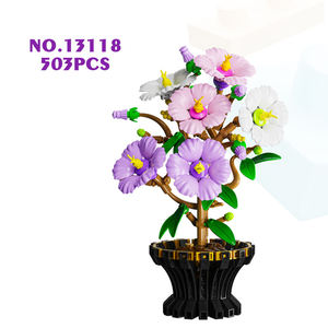 MJI 13118 Hibiscus Mutabilis Cotton Rose Block Flower Assembly Ornament Model Kids Educational <b>Building</b> Block Set <b>Toy</b> Juguetes - Product Image 1