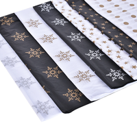 Papier personnalisé en soie et coton, emballage cadeau avec logo blanc, emballage noir, 5 pièces