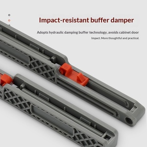 Geen groef verdikte kledingkast schuifdeur soft close demper massief houten kastdeur rail stille push-pull deur schuifbeslag - Product Image 5