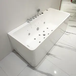 Baignoire spa indépendante minimaliste moderne multifonctionnelle acrylique massage bain à remous baignoire d'hôtel pour une personne
