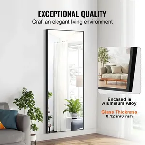 73.23 ''x 33.86'' có thể điều chỉnh vuông LED sàn gương khung nhôm thiết kế tối giản cho toàn bộ cơ thể thay đồ phòng khách phòng ngủ - Product Image 3